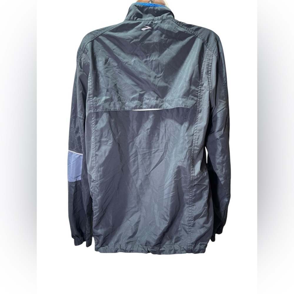 Brooks Shelter Tech Running Jacket Gray Blue Breathable Small Unisex - Picture 9 of 13